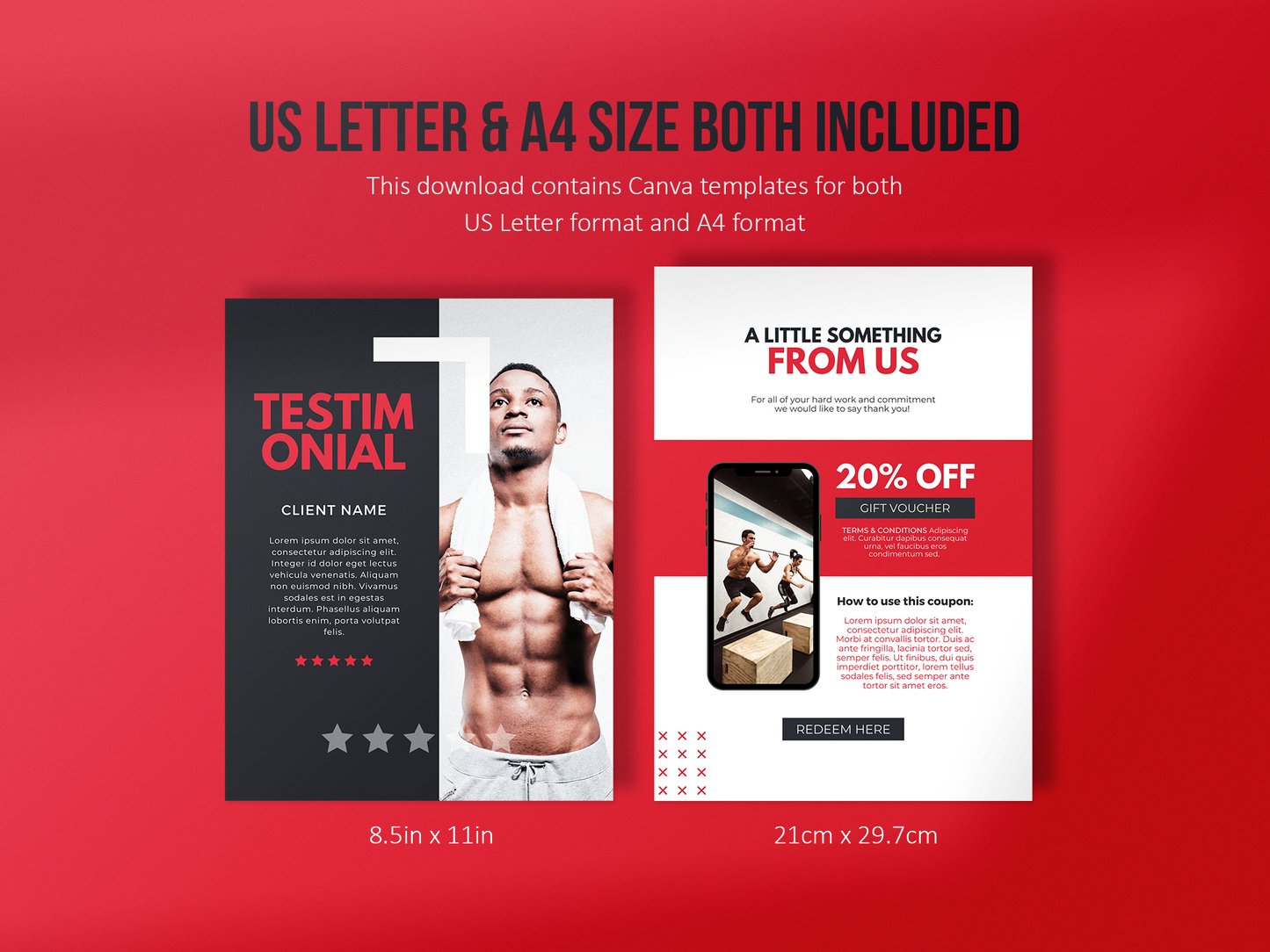 Fitness Client Welcome Pack and Client Goodbye Pack (Scarlet)