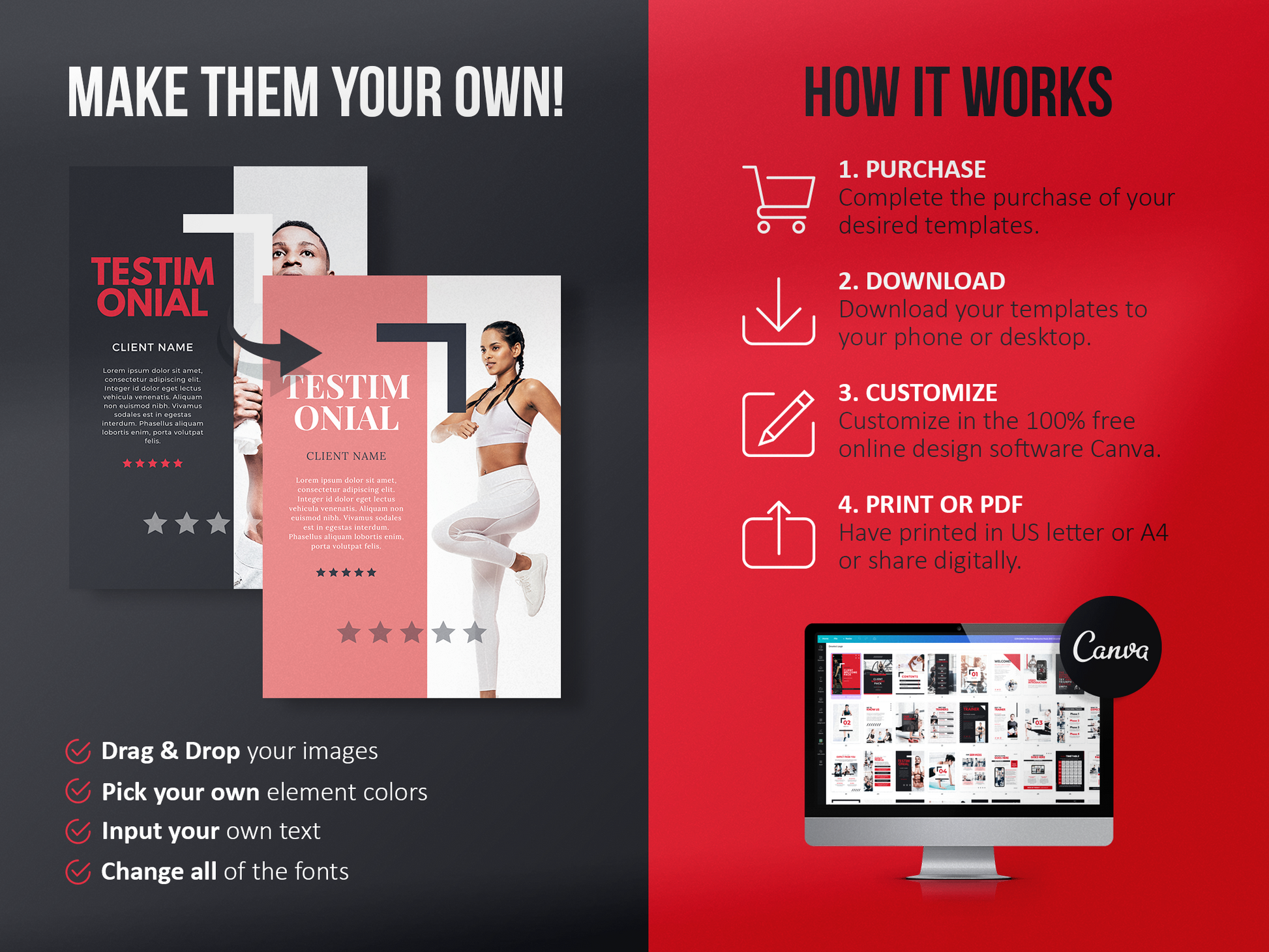 Fitness Client Welcome Pack and Client Goodbye Pack (Scarlet)