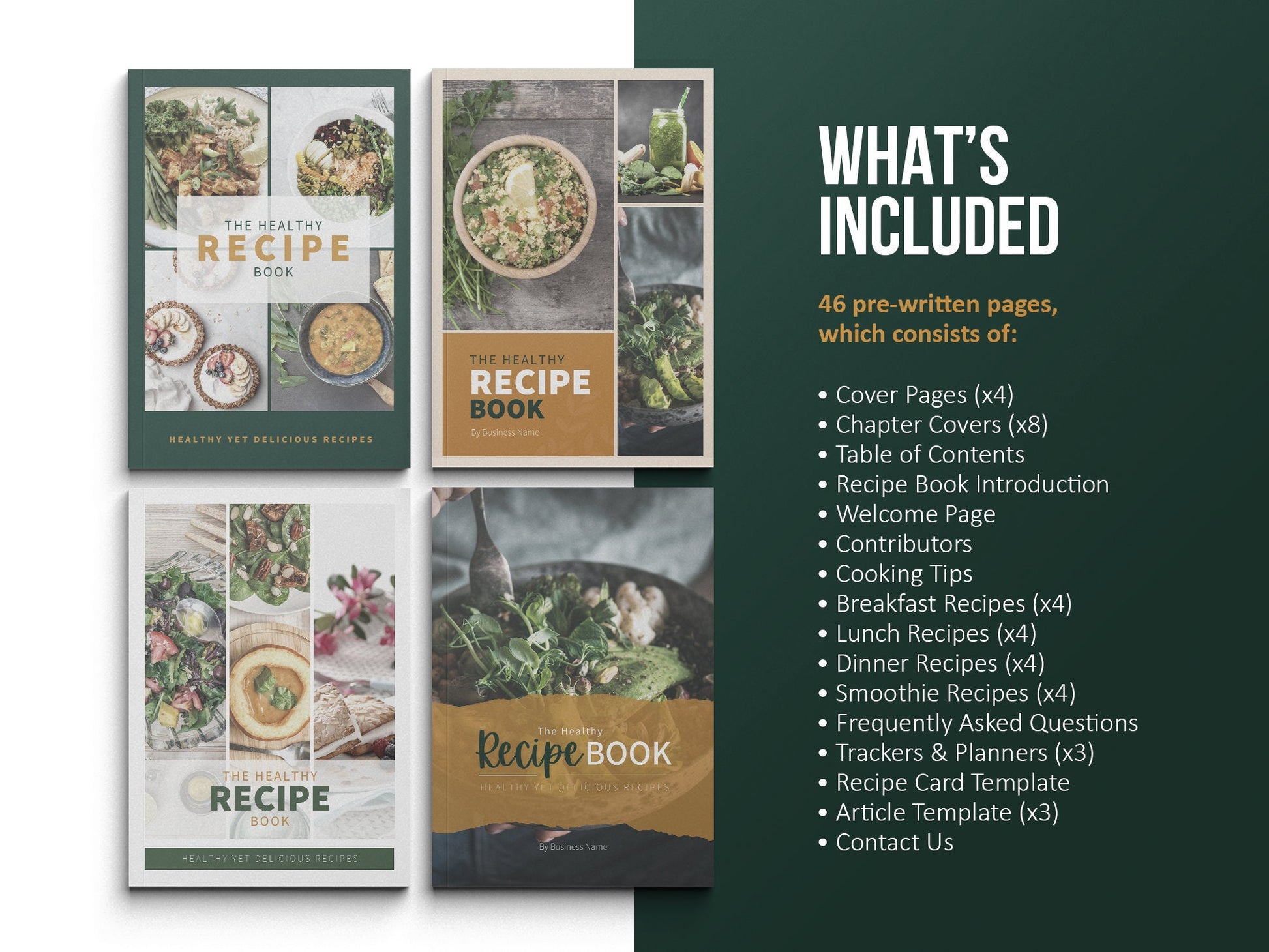 recipe book table of contents template