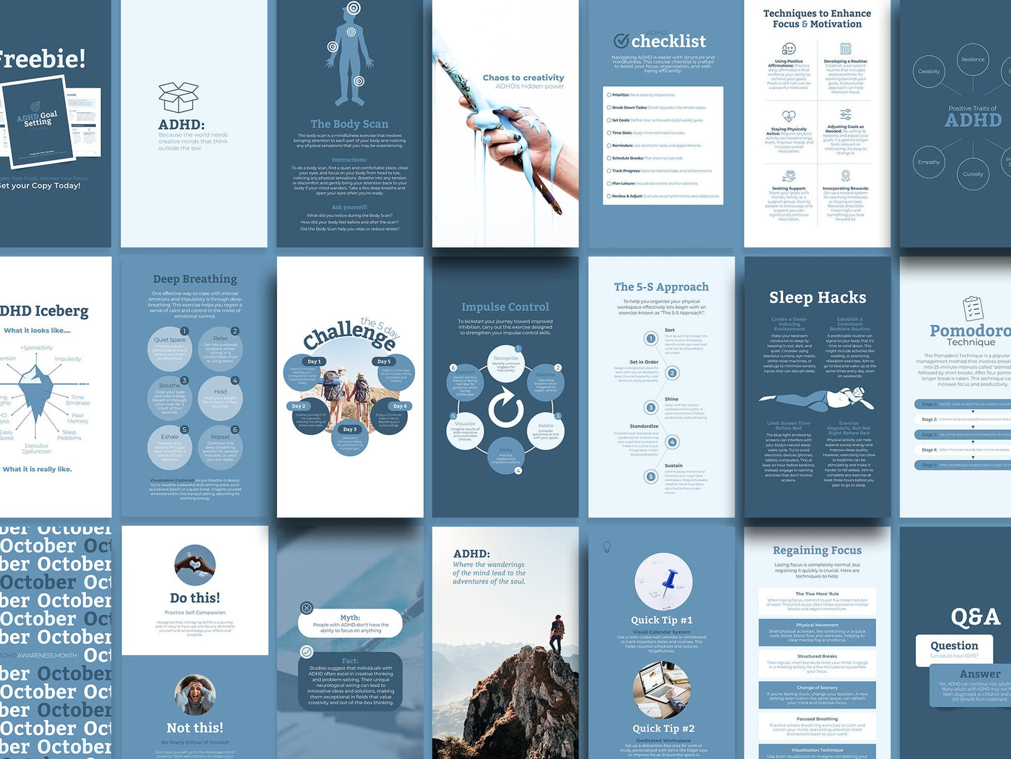 200+ ADHD Instagram Canva Templates